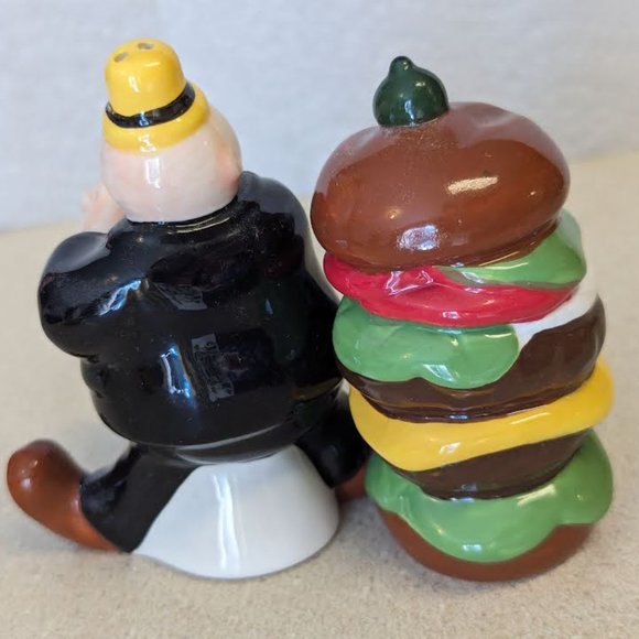 Popeye's Wimpy and hamburger salt and pepper shakers set - Picture 3 of 11